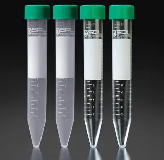 15mL離心管 蓋子材料為聚乙烯，管體材料為聚丙烯