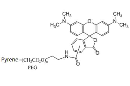 芘-聚乙二醇-羅丹明 Pyrene-PEG-Rhodamine PEG化芘衍生物 熒光標(biāo)記