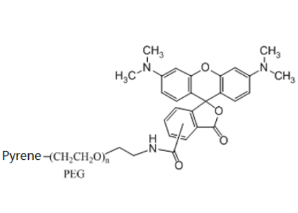 芘-聚乙二醇-羅丹明 Pyrene-PEG-Rhodamine PEG化芘衍生物 熒光標記
